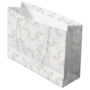Sacola Para Presentes Grande Padrão De Folha Decorativa De Suíno Botânico