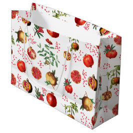 Sacola Para Presentes Grande Padrão de Fruta do Pomegranato do Mediterrâneo
