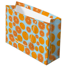 Sacola Para Presentes Grande Padrão de Fruta laranja