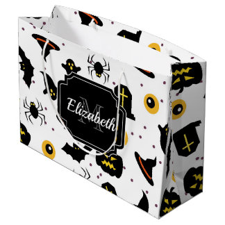 Sacola Para Presentes Grande Padrão de Halloween