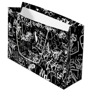 Sacola Para Presentes Grande Padrão de Impressão de Grafite de Colagem do Abs