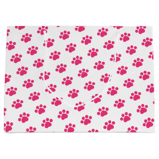Sacola Para Presentes Grande Padrão de impressão de pata rosa