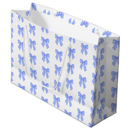 Sacola Para Presentes Grande Padrão de laço azul