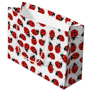 Sacola Para Presentes Grande Padrão de Ladybug Vermelho Cute