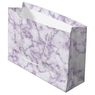 Sacola Para Presentes Grande Padrão de Mármore Roxo