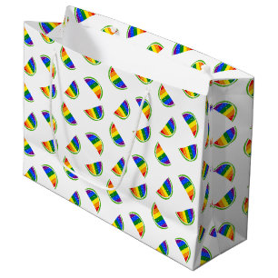 Sacola Para Presentes Grande Padrão de Melancia Arco-Íris