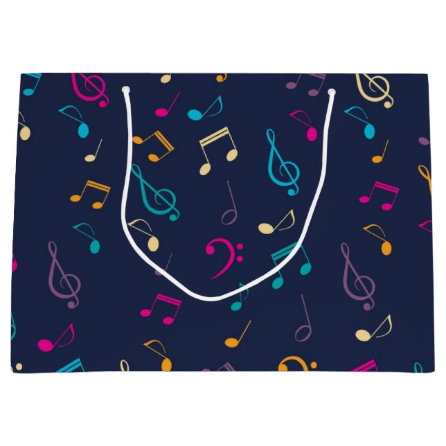 Sacola Para Presentes Grande Padrão de música (Frente)