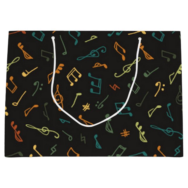 Sacola Para Presentes Grande Padrão de música (Frente)