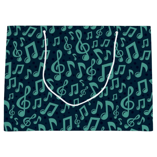 Sacola Para Presentes Grande Padrão de música (Frente)