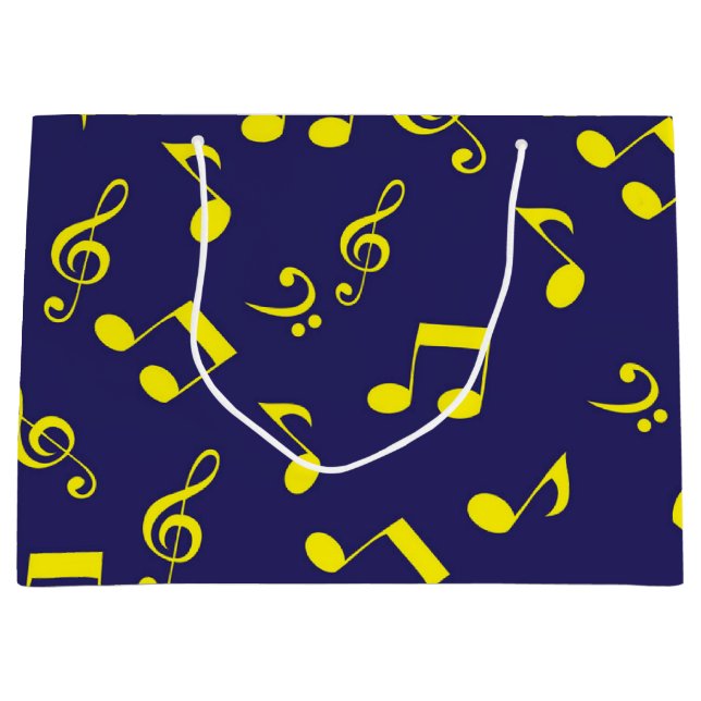 Sacola Para Presentes Grande Padrão de música (Frente)