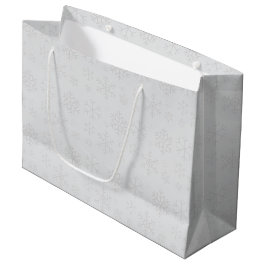 Sacola Para Presentes Grande Padrão de Natal de Inverno Snowflake