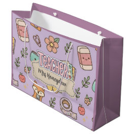 Sacola Para Presentes Grande Padrão de Números da Escola do Professor Roxo 