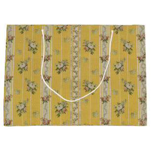 Sacola Para Presentes Grande Padrão de Papel de Parede Amarelo Antigo Vintage
