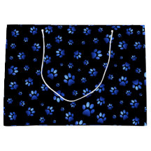 Padrão de pata de cachorro com brilho azul 