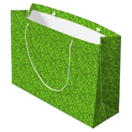 Sacola Para Presentes Grande Padrão de Pixel Verde Retro Jogos 8-Bit