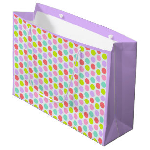 Sacola Para Presentes Grande Padrão de Pontos Customizável Cute Soft Pastel