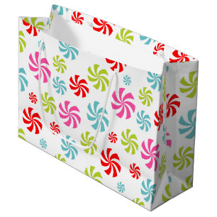 Sacola Para Presentes Grande Padrão de Redemoinho de Hortelã – Design Colorido 