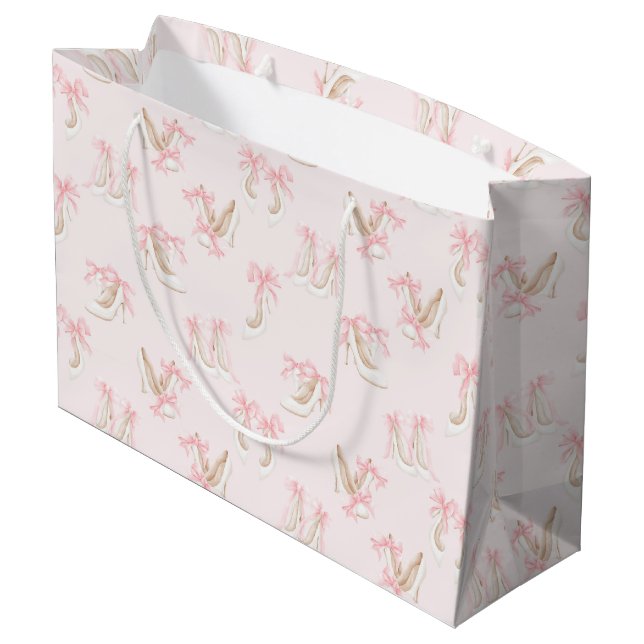 Sacola Para Presentes Grande Padrão de Sapatos Coquette  (Verso inclinado)