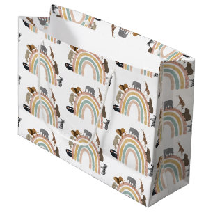 Sacola Para Presentes Grande Padrão de Selva Arco-Íris de Cores Terrestres