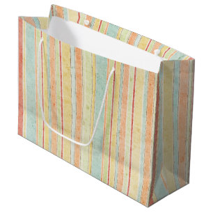 Sacola Para Presentes Grande Padrão de Stripes Shabby