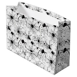 Sacola Para Presentes Grande Padrão de Teia de Aranha de Halloween