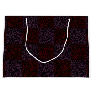 Sacola Para Presentes Grande Padrão de terreno vermelho 01x4B preto BG