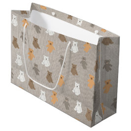 Sacola Para Presentes Grande Padrão de Urso Bonito