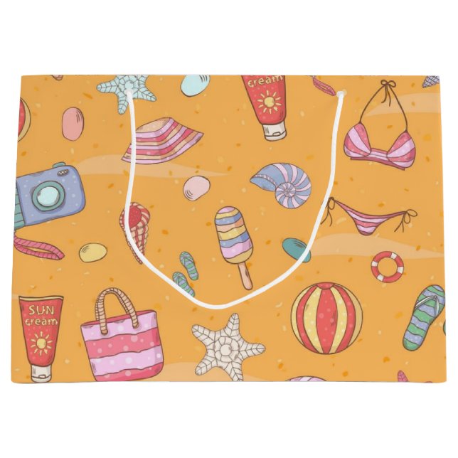 Sacola Para Presentes Grande Padrão de Verão (Frente)