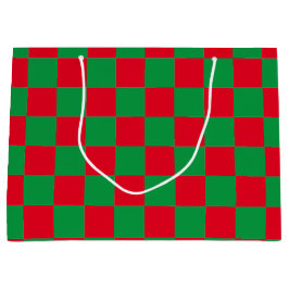 Sacola Para Presentes Grande Padrão de verificação clássico vermelho e verde