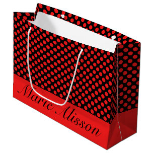 Sacola Para Presentes Grande Padrão de vintagem do Red & Black bolinhas exclusi