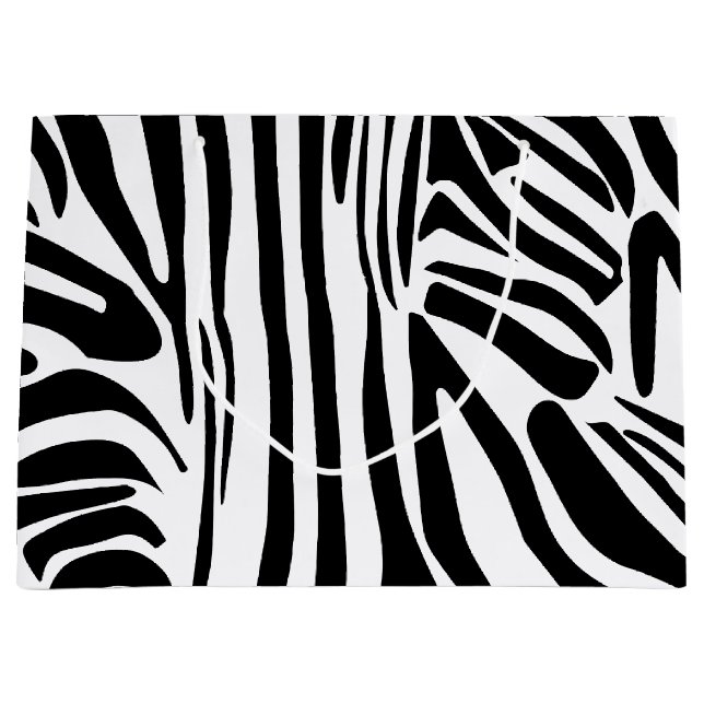 Sacola Para Presentes Grande Padrão de zebra (Frente)