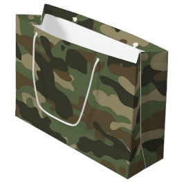 Sacola Para Presentes Grande Padrão do Exército Verde Camo de Camuflagem