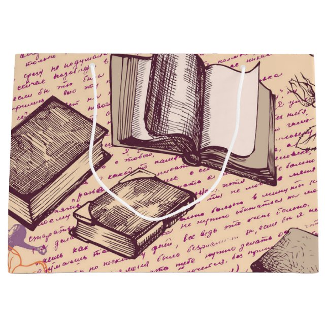 Sacola Para Presentes Grande Padrão do livro (Frente)