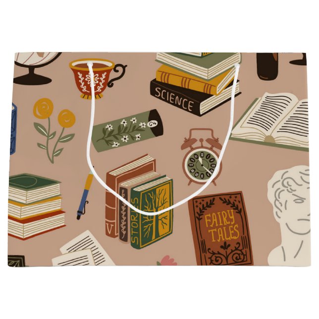 Sacola Para Presentes Grande Padrão do livro (Frente)