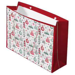 Sacola Para Presentes Grande Padrão do Natal de inverno. Grande Bag de presente