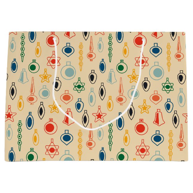 Sacola Para Presentes Grande Padrão do Retro do meio século com Brinquedos de Á (Frente)