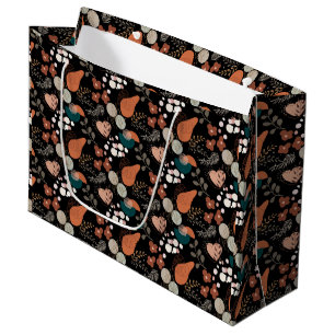 Sacola Para Presentes Grande Padrão estético BOHO A10 preto BG