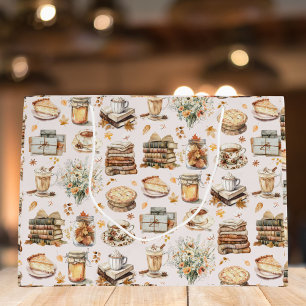 Sacola Para Presentes Grande Padrão Estético Essencial Favorito do outono