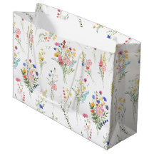Padrão Floral de Aquarela de Flores Silvestres