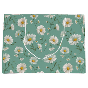 Sacola Para Presentes Grande Padrão Floral de Hortênsia Pastel Cottagecore