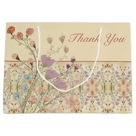 Sacola Para Presentes Grande Padrão Floral Elegante