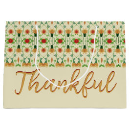 Sacola Para Presentes Grande Padrão Floral Elegante