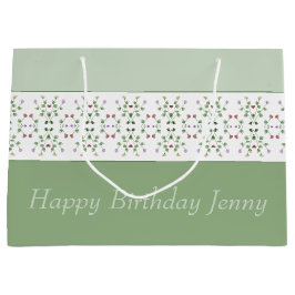 Sacola Para Presentes Grande Padrão Floral Trimado