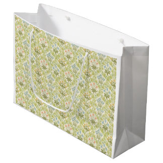 Sacola Para Presentes Grande Padrão floral verde feminino clássico grandmilleni