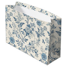 Padrão Floral Vintage Azul