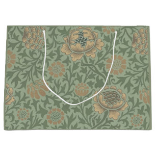 Sacola Para Presentes Grande Padrão Floral William Morris Grafton Verde Sálvia