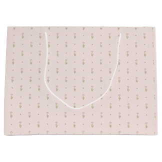 Sacola Para Presentes Grande Padrão Minimalista de Flores Silvestres com Pontos