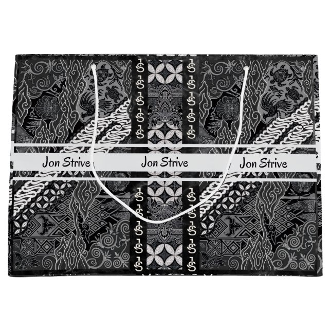 Sacola Para Presentes Grande Padrão moderno de BATIK (Frente)