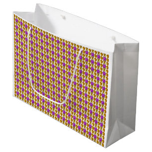 Sacola Para Presentes Grande Padrão Púrpura Amarelo