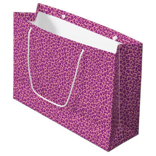 Sacola Para Presentes Grande padrão roxo rosa da pele do leopardo